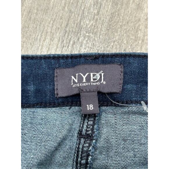 NYDJ Womens Sheri Slim Bootcut Jeans High Rise Denim Lift Tuck Tech Blue Size 18 - Picture 6 of 10